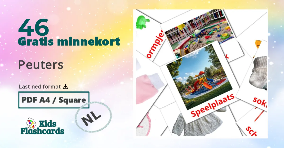 Peuters bildekort for barn på nederlandsk