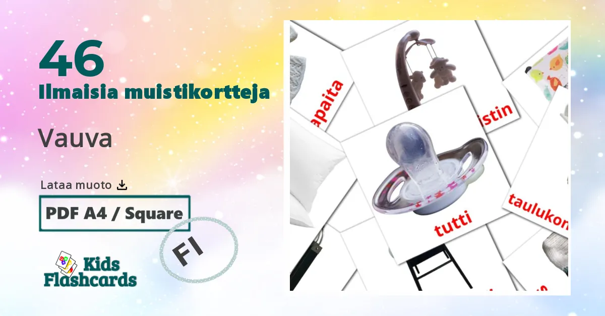 Vauva – lasten kuvakortit amharicksi sanastoon
