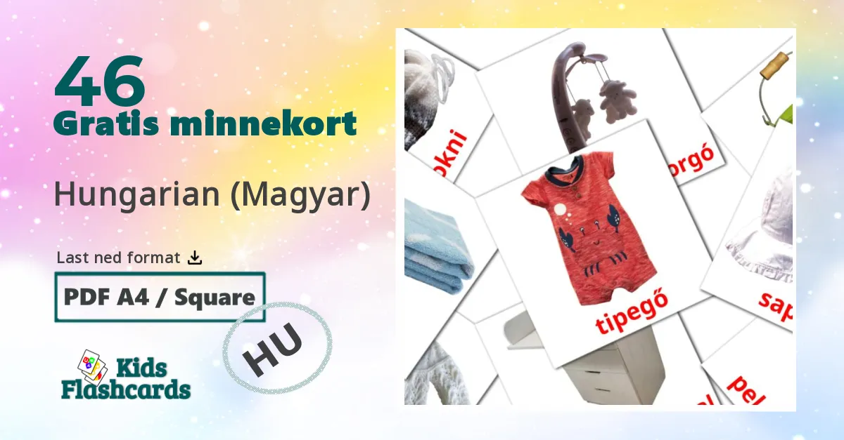 Hungarian (Magyar) bildekort for barn på ungarsk