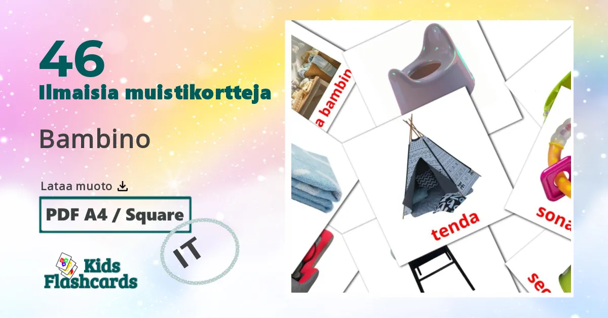 Bambino – lasten kuvakortit italialaiseksi sanastoon