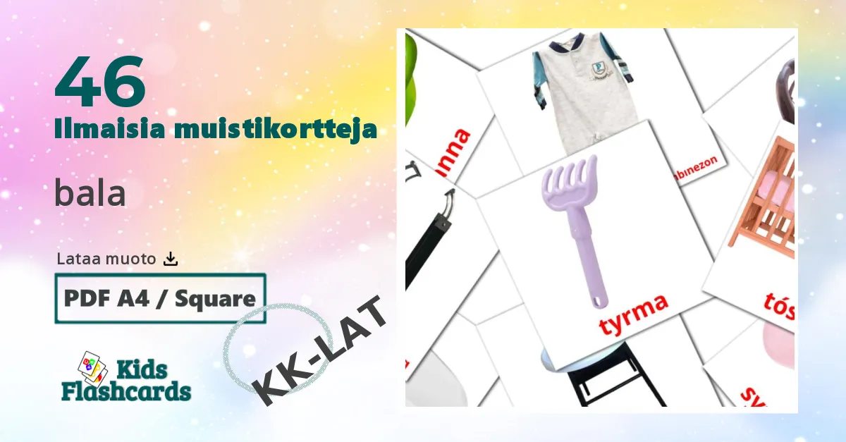 bala – lasten kuvakortit kazakhksi(latina) sanastoon
