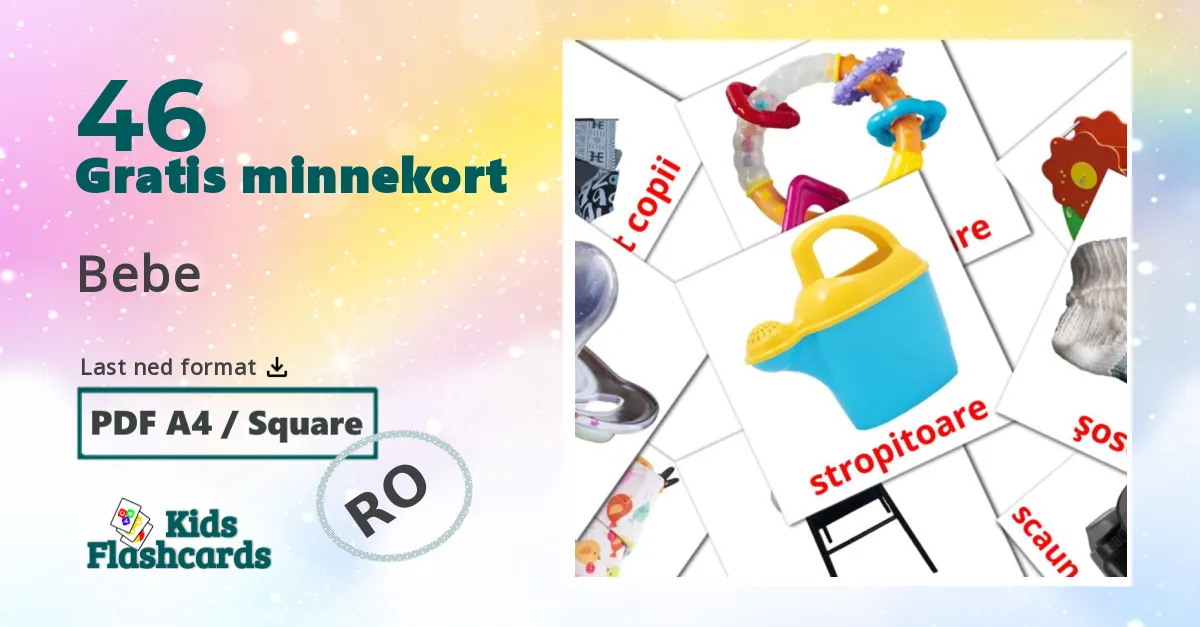 Bebe bildekort for barn på rumensk
