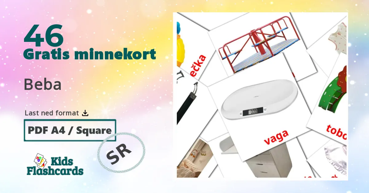 Beba bildekort for barn på serbisk