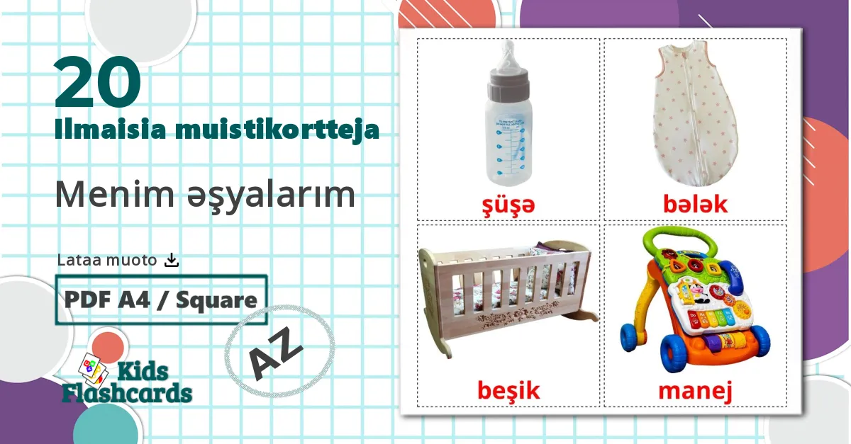 Vauvan tavarat - azerbaijani sanastokortit