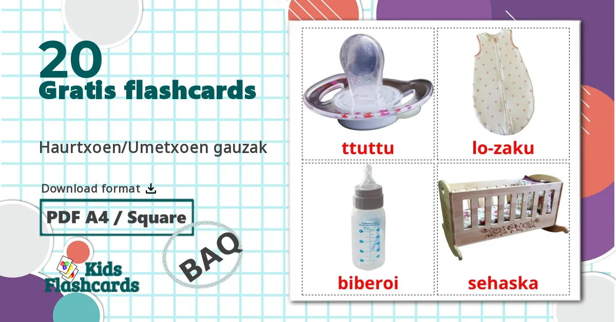 Baby ting - baskisk ordforrådskort