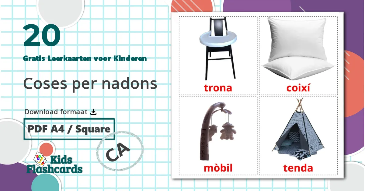 20 Baby dingen Leerkaarten voor kinderen