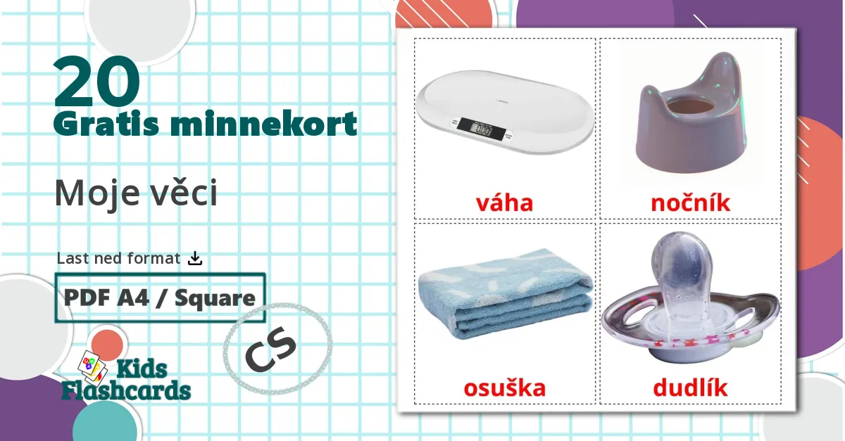 20 Moje věci bildekort