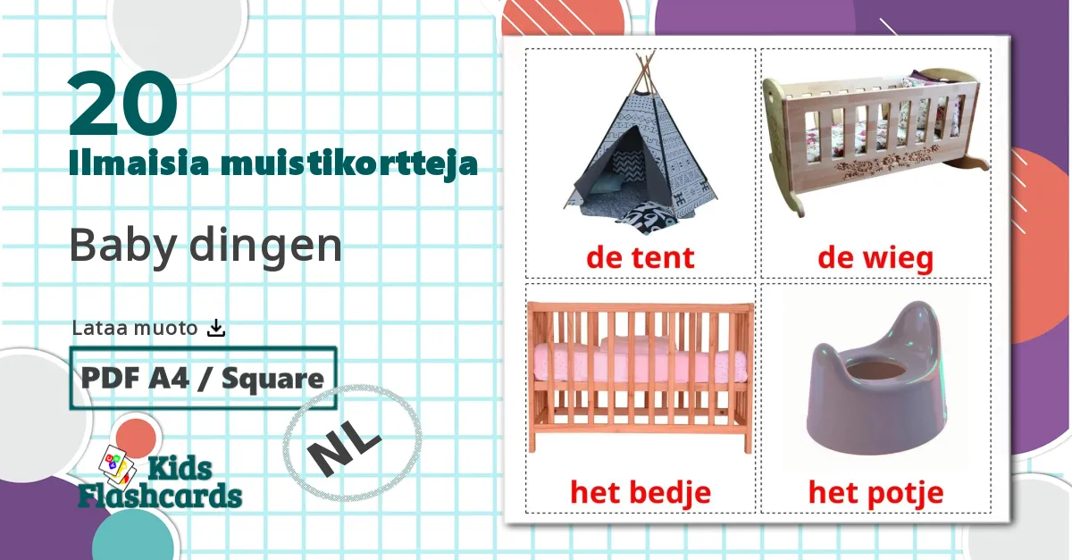 20 Baby dingen lasten kuvakortit