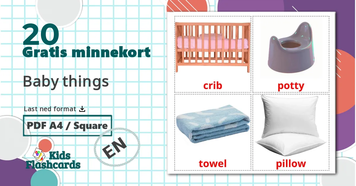 20 Baby things bildekort