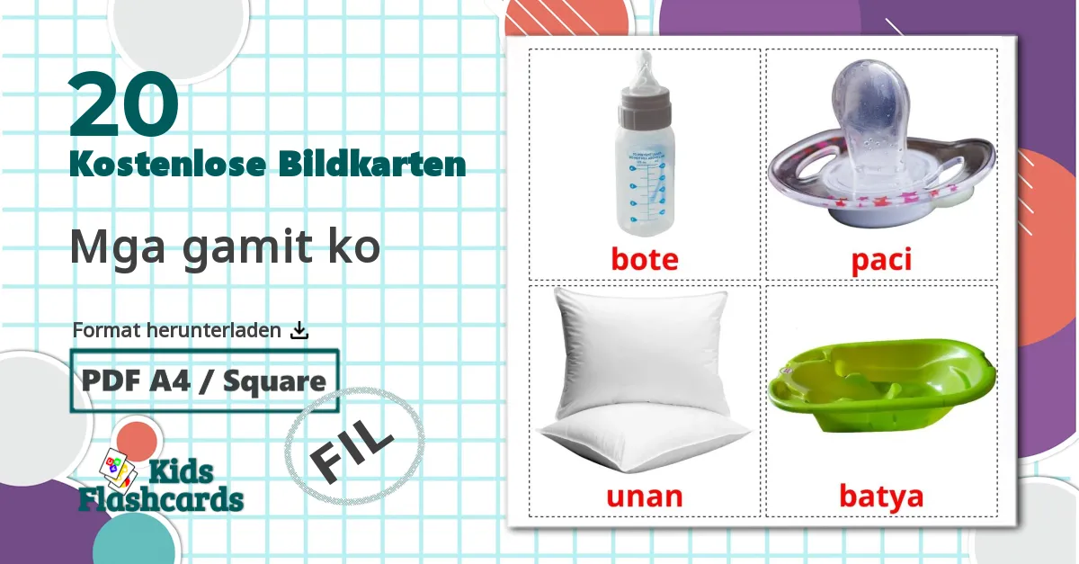 20 Bildkarten für Mga gamit ko