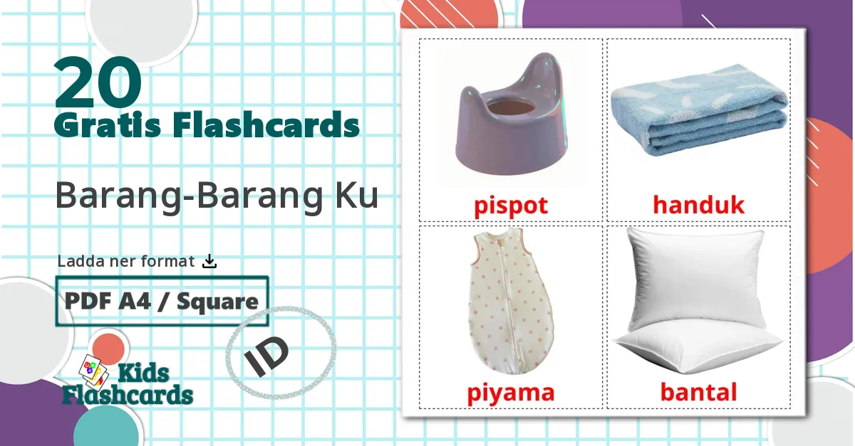 20 Barang-Barang Ku bildkort för barn