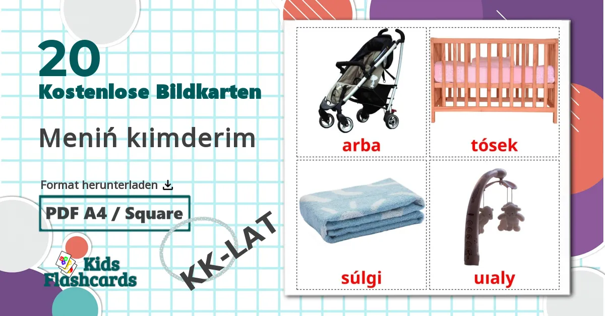 20 Bildkarten für Menіń kıіmderіm