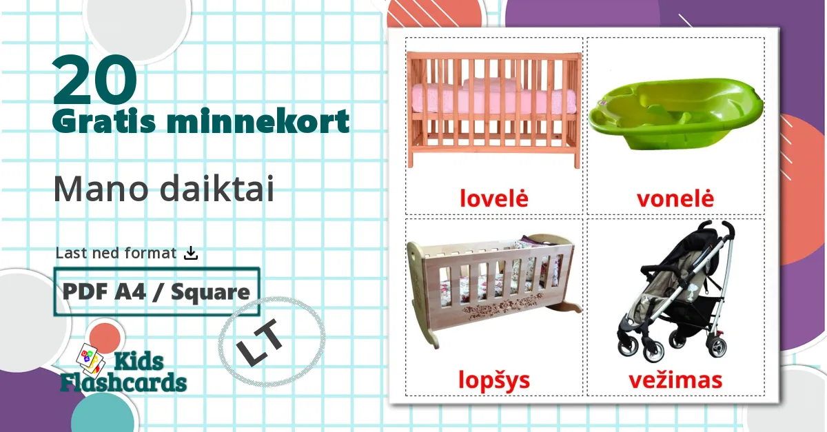 20 Mano daiktai  bildekort