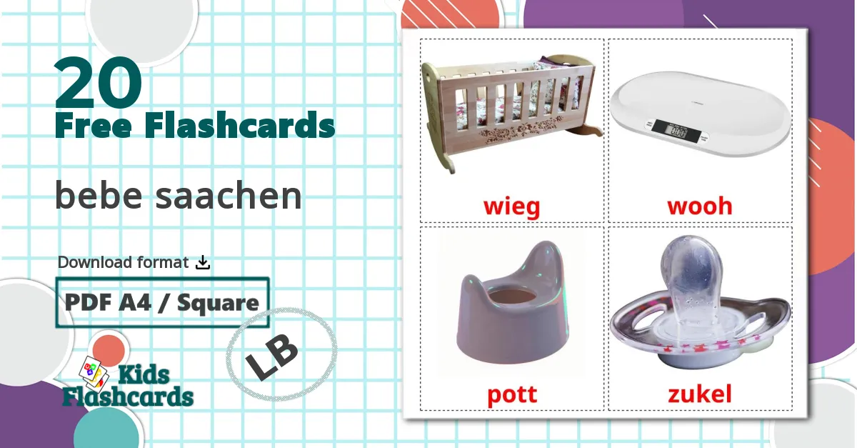 20 bebe saachen flashcards