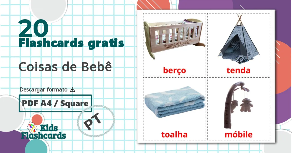 20 tarjetas didacticas de Coisas de Bebê