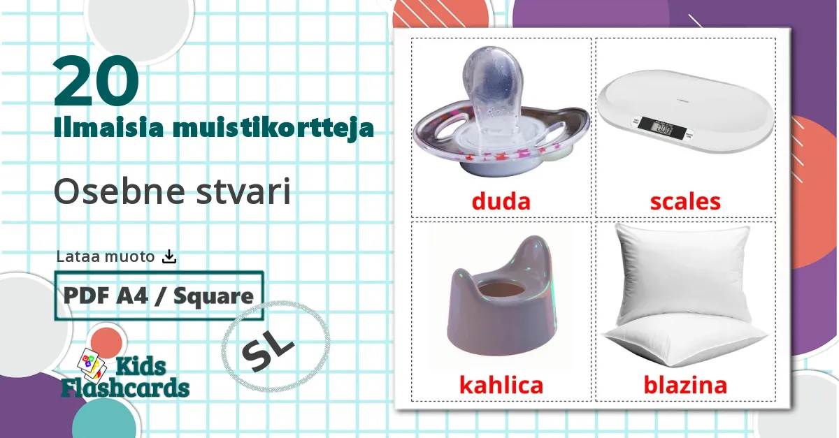 20 Osebne stvari  lasten kuvakortit