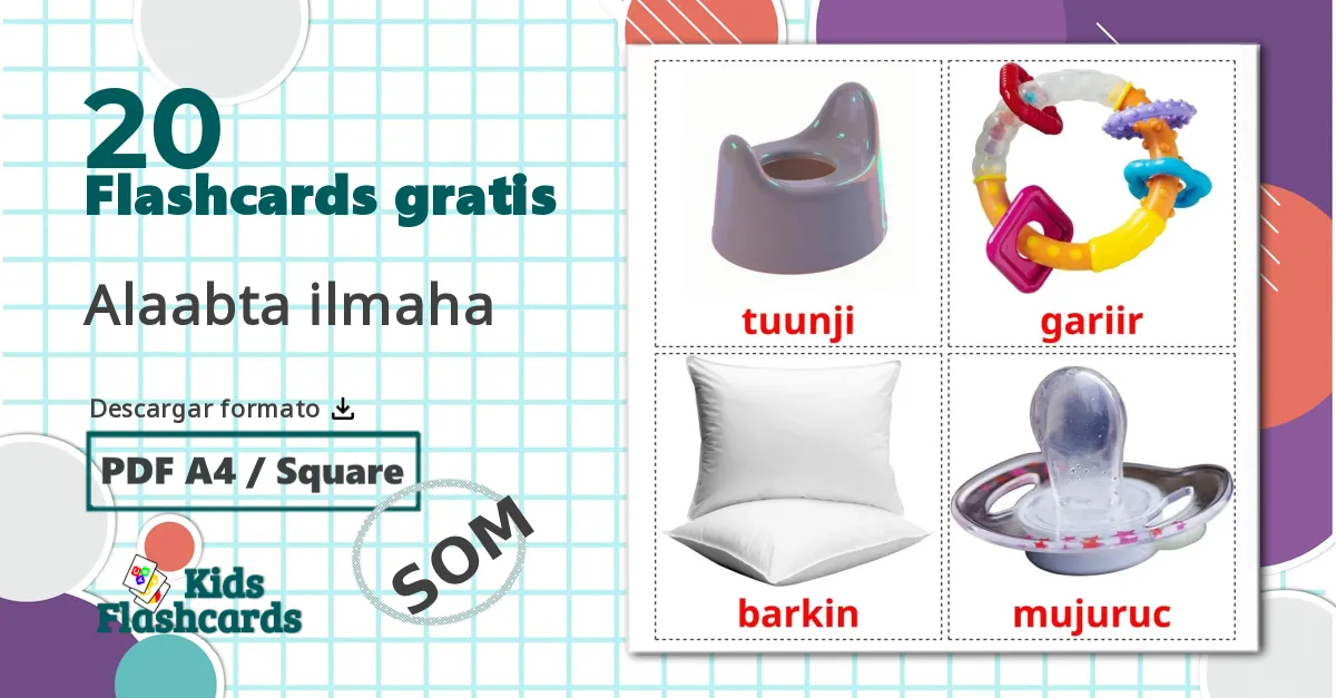 20 tarjetas didacticas de Cosas de bebés