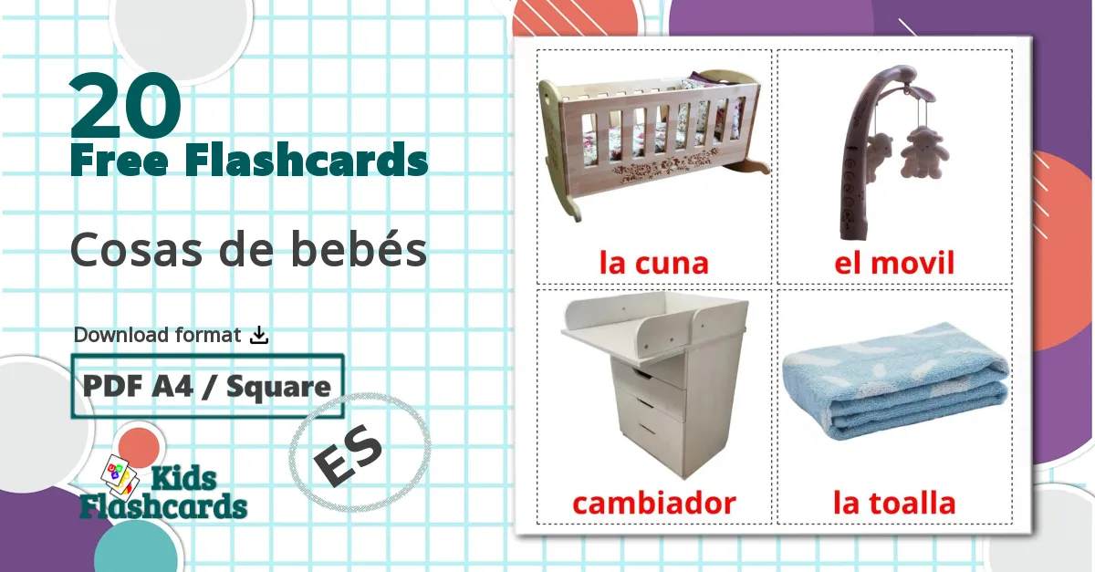 20 Cosas de bebés flashcards