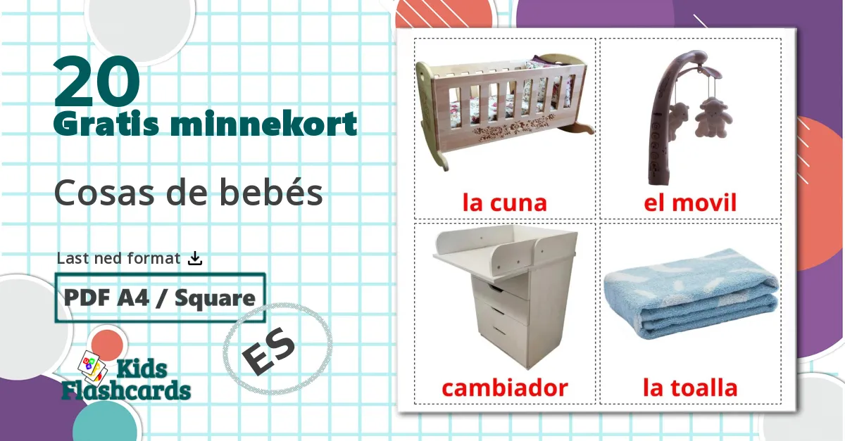 20 Cosas de bebés bildekort