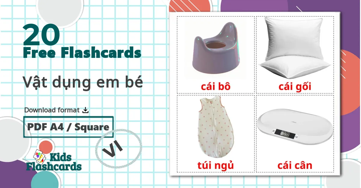 20 Vật dụng em bé flashcards