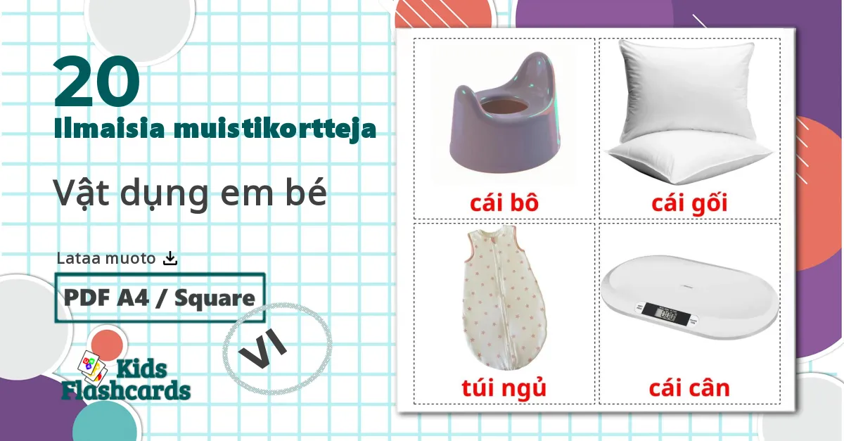 20 Vật dụng em bé lasten kuvakortit