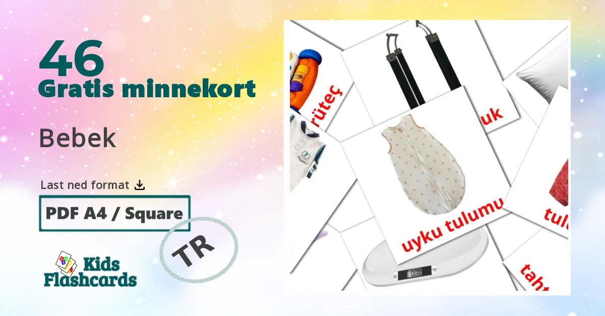 Bebek bildekort for barn på turkisk