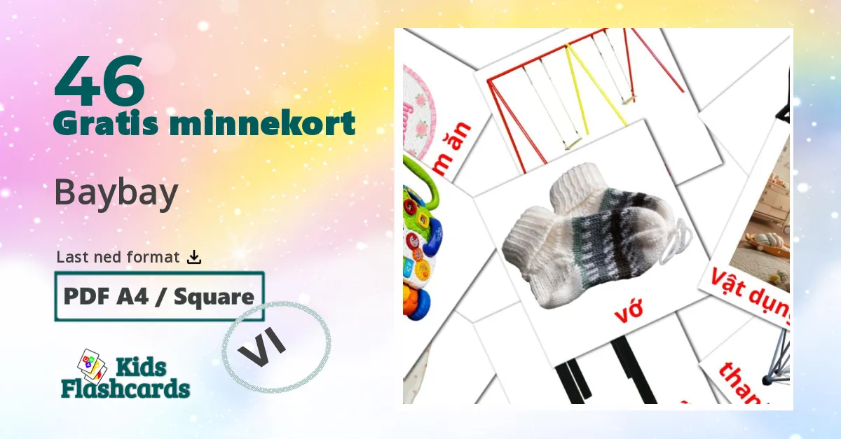 Baybay bildekort for barn på vietnamesisk