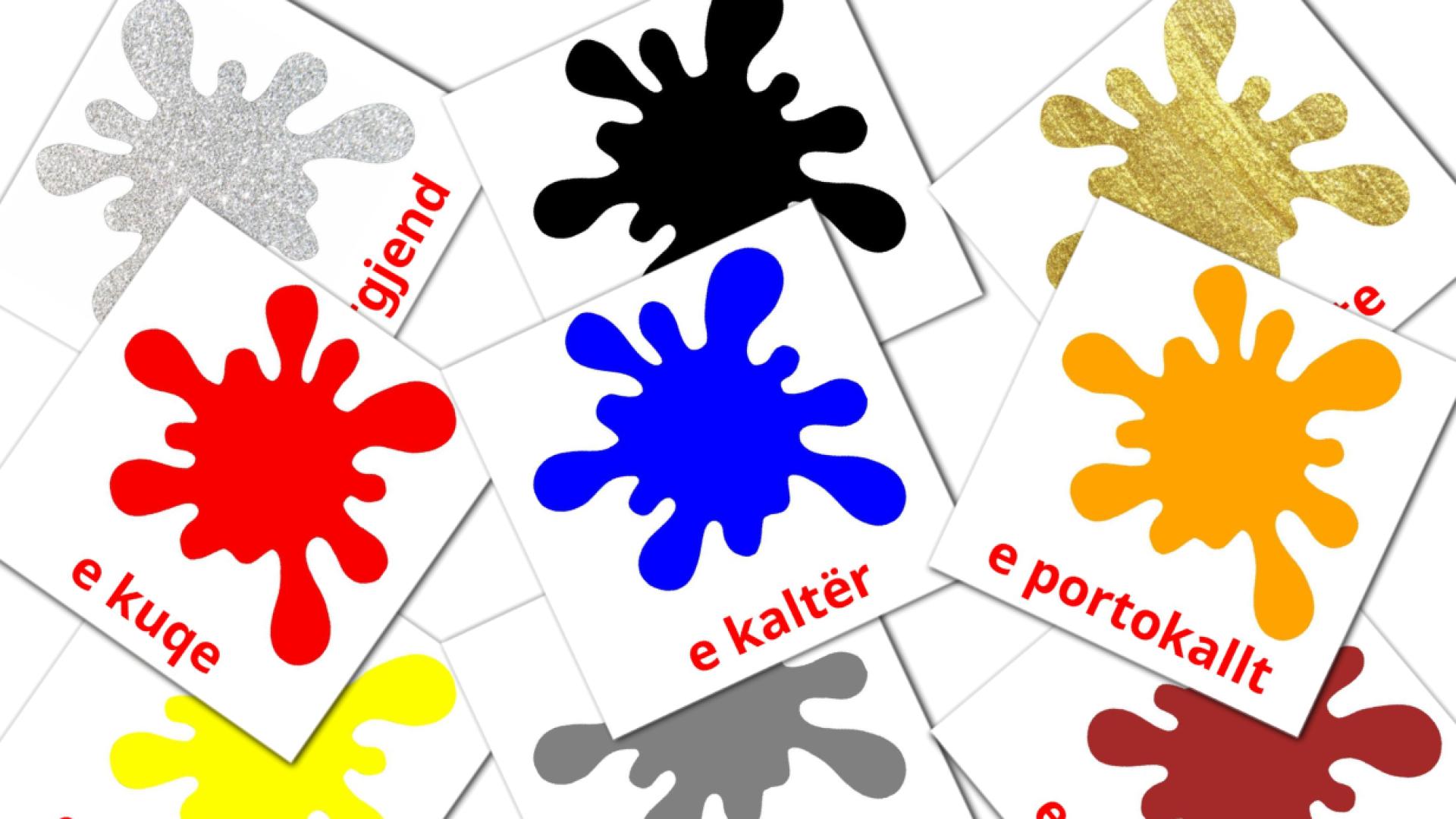 Base colors - albanian vocabulary cards