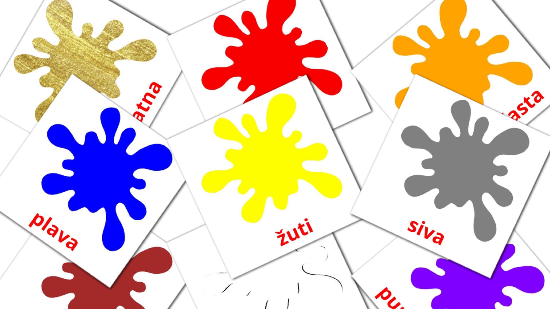 tarjetas didacticas de Osnovne boje 
