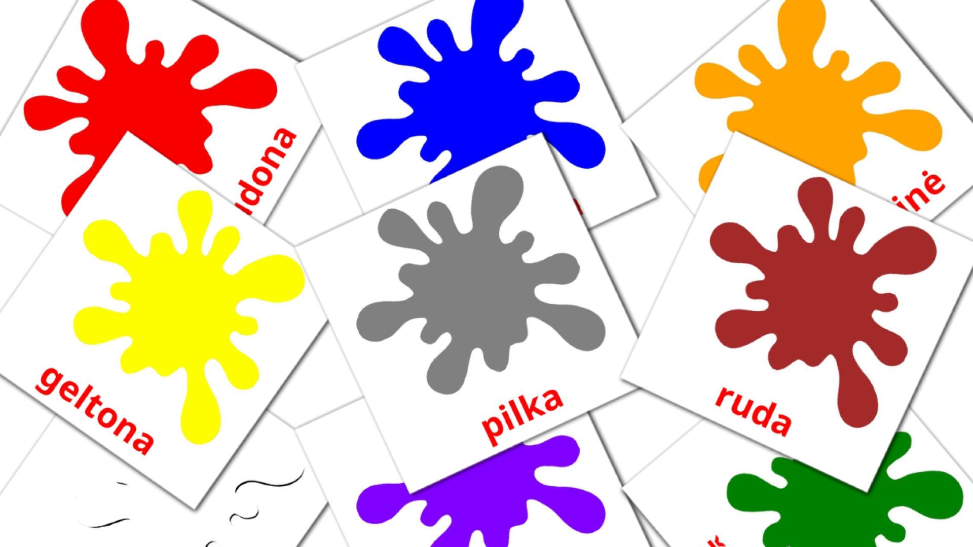 12 Pagrindinės spalvos  flashcards