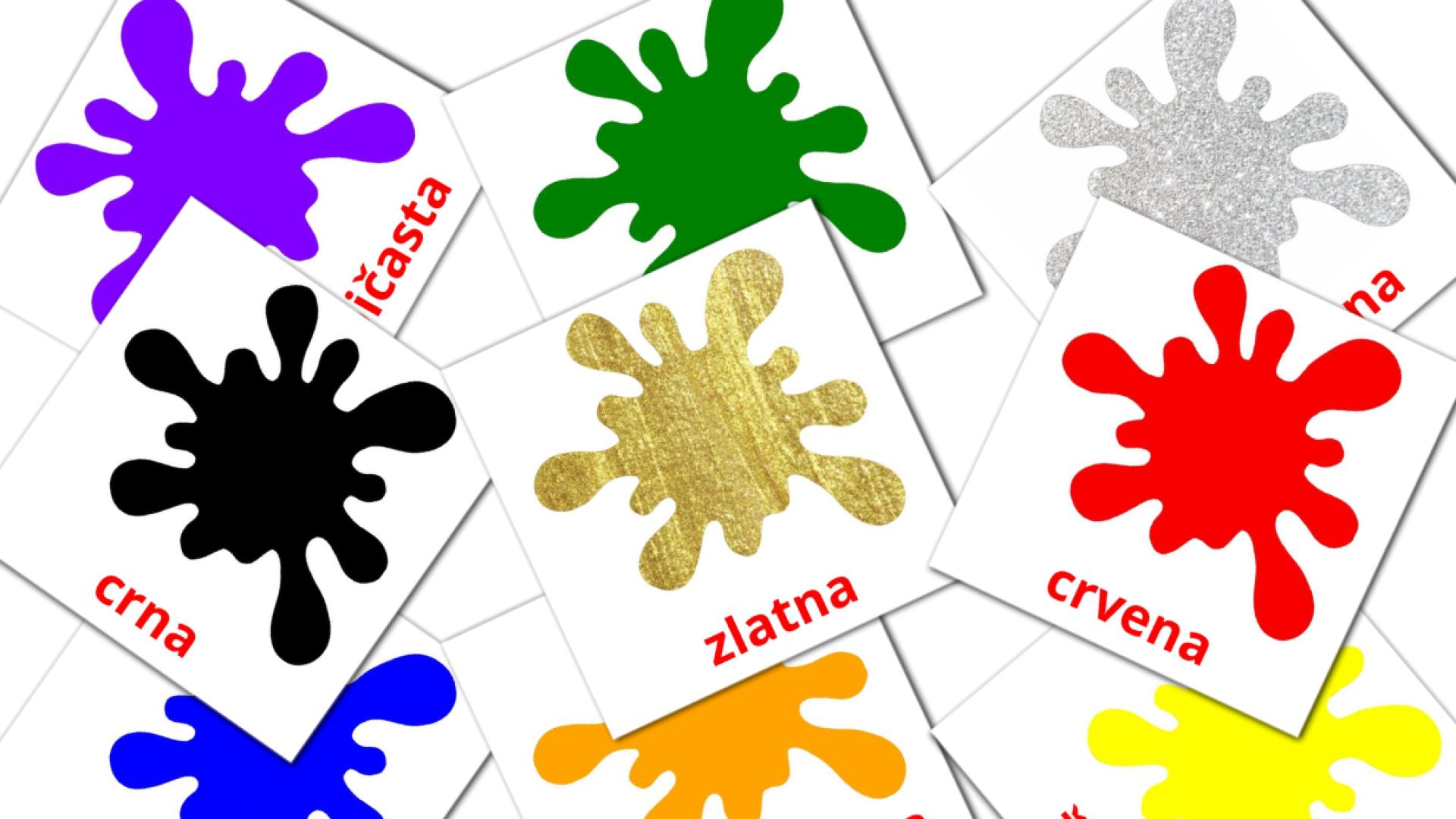 tarjetas didacticas de Osnovne boje