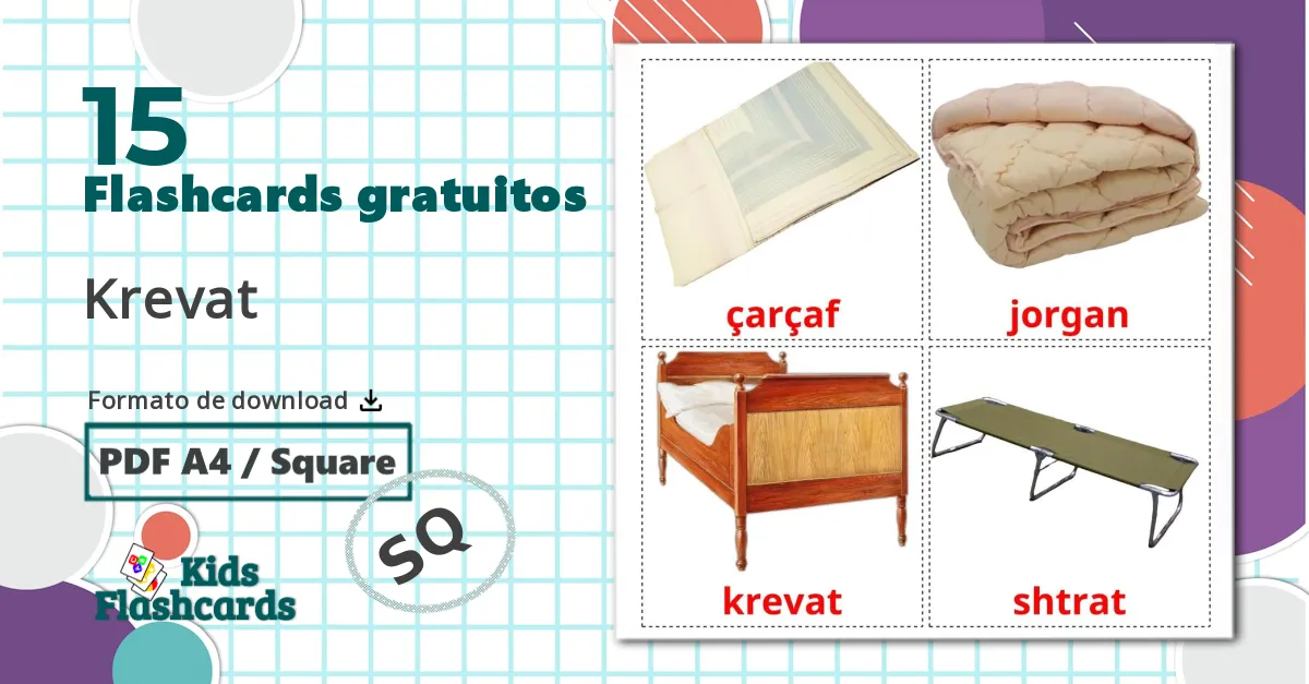 Cama - Cartões de vocabulário albanês