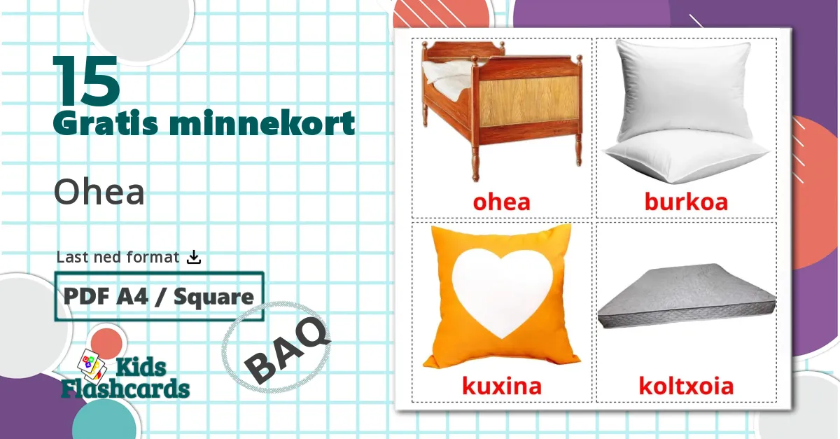 Seng - Ordforrådskort for baskisk