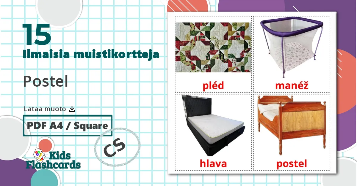 15 Postel lasten kuvakortit