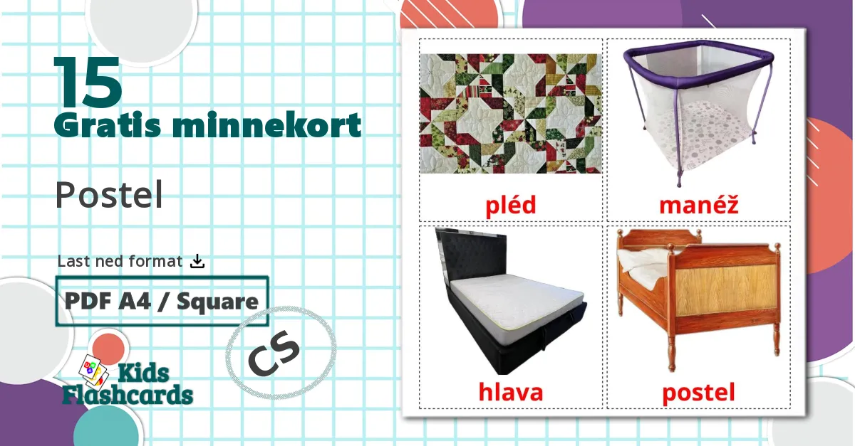 15 Postel bildekort