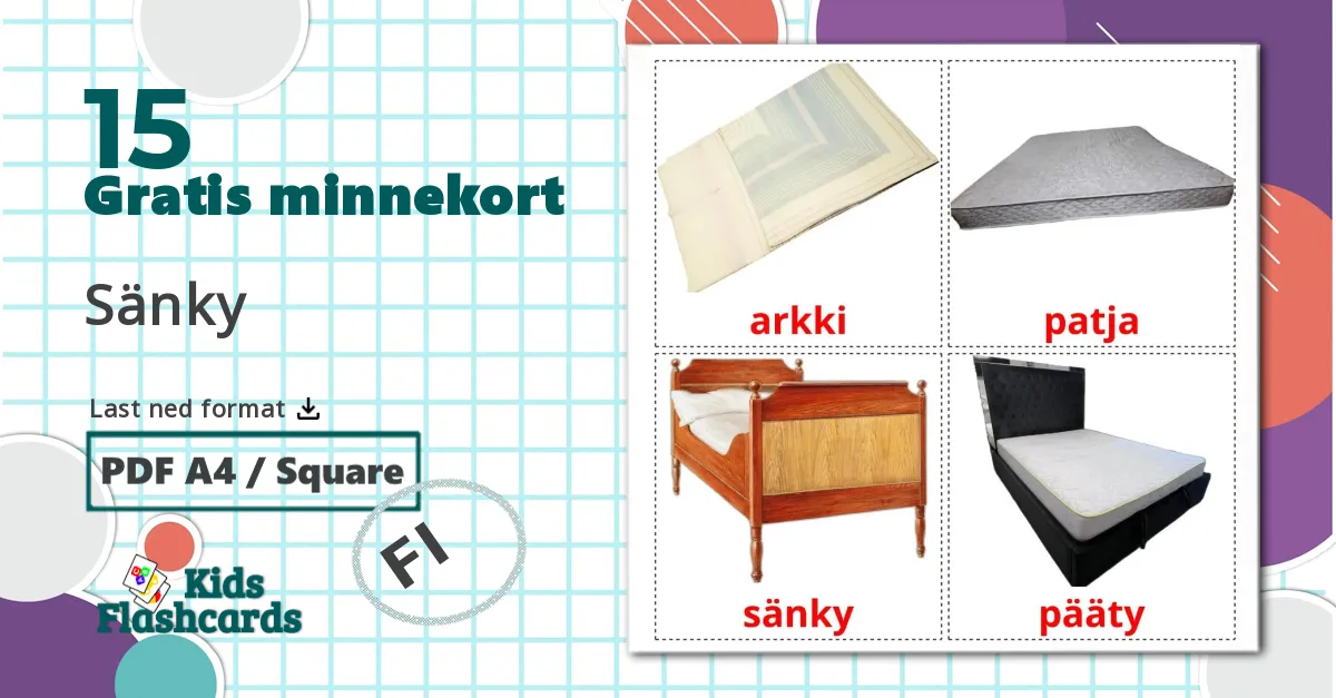 15 Sänky bildekort