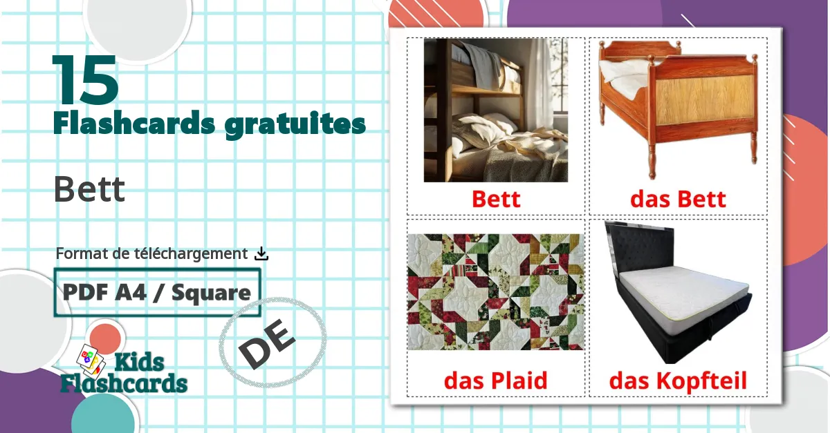 Chambre - cartes de vocabulaire allemand