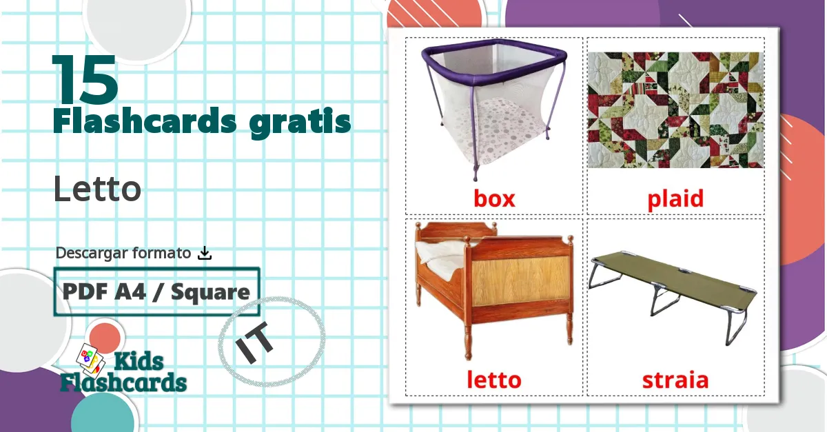 15 tarjetas didacticas de Letto