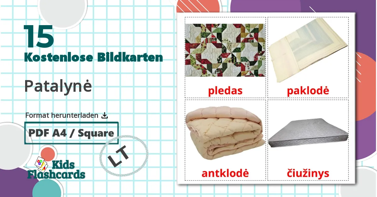 15 Bildkarten für Patalynė