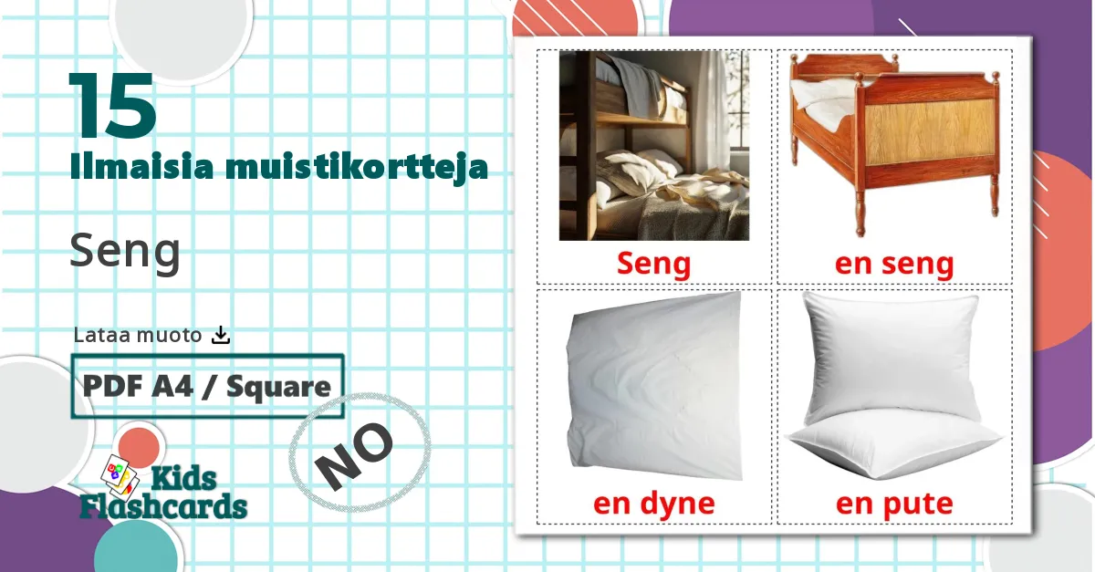 15 Seng lasten kuvakortit