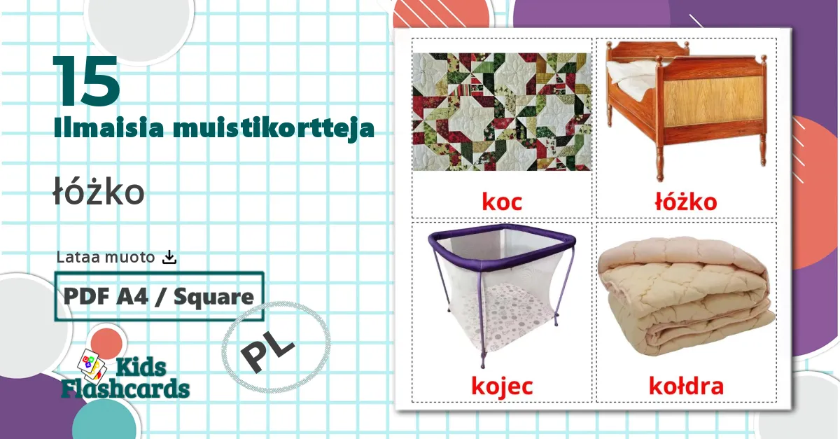 15 łóżko lasten kuvakortit