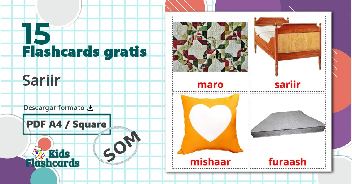 15 tarjetas didacticas de Cama