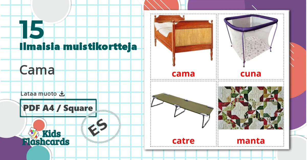 15 Cama lasten kuvakortit