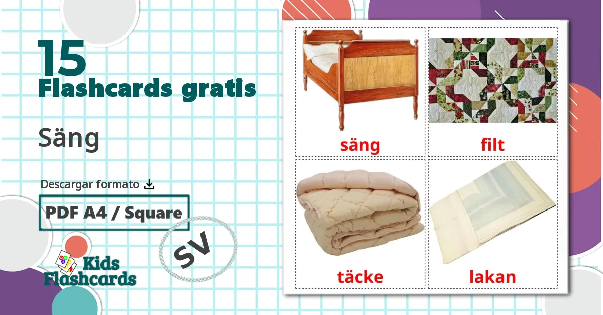 15 tarjetas didacticas de Säng