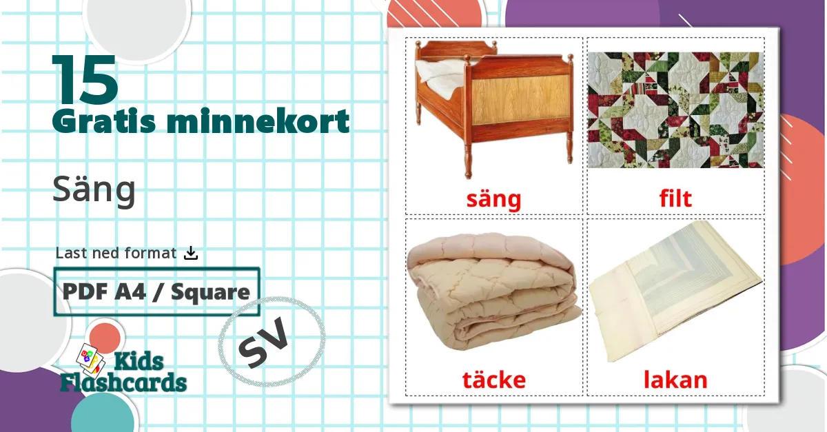 15 Säng bildekort