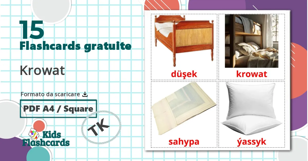 15 flashcards di Letto