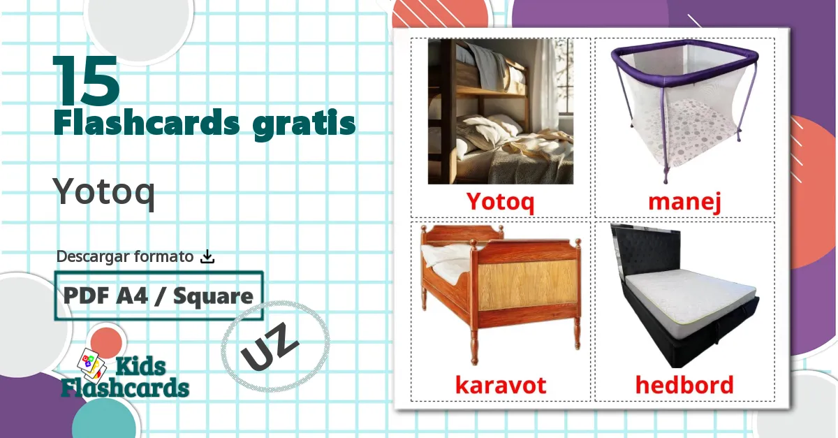 15 tarjetas didacticas de Yotoq