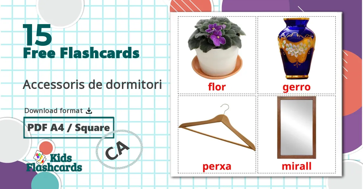 15 Bedroom accessories flashcards