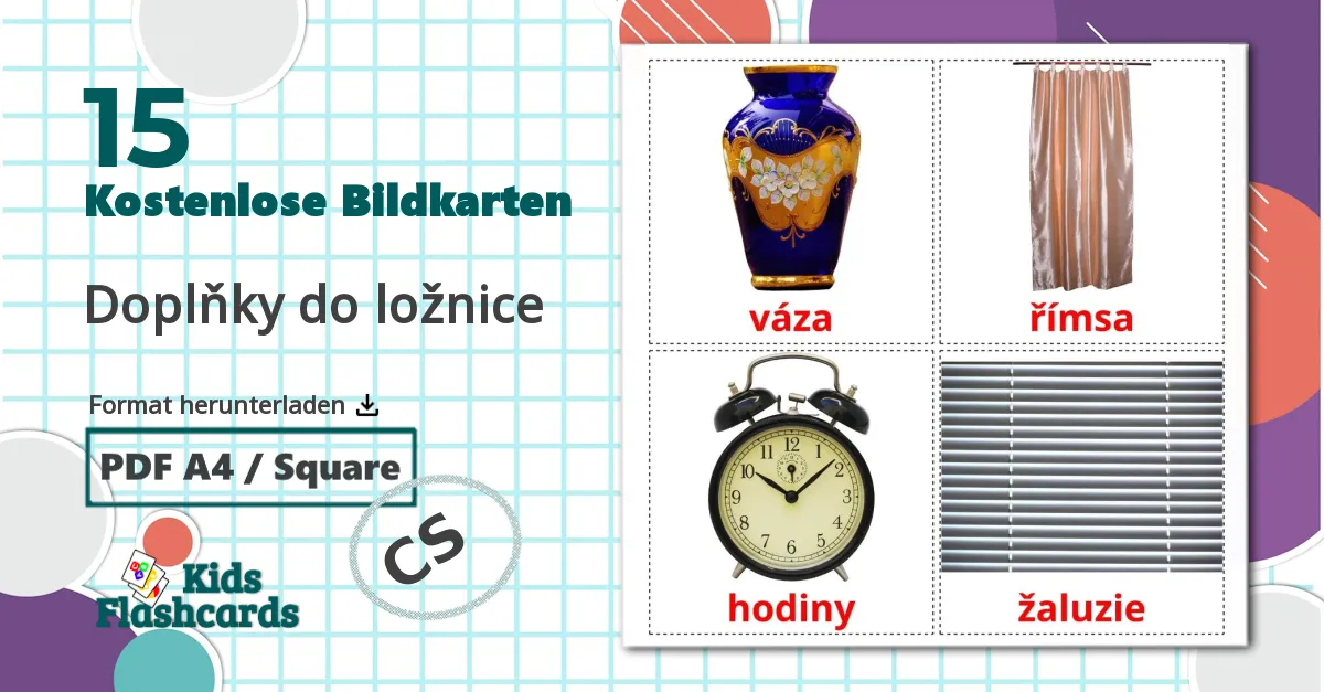 15 Bildkarten für Doplňky do ložnice