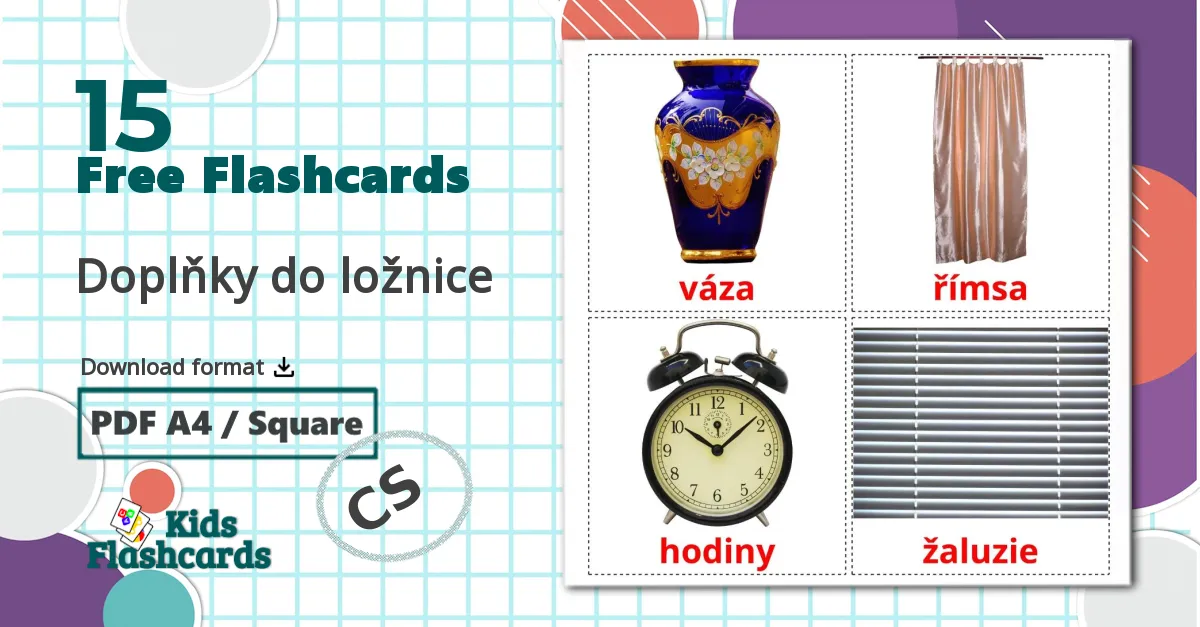 15 Doplňky do ložnice flashcards